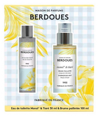 Berdoues Toaletní voda Monoï & Tiaré 30 ml + Třpytivá mlha na tělo a vlasy Monoï & Tiaré 100 ml