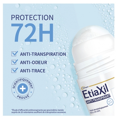 Etiaxil Déodorant Anti-Transpirant Protection 72H Roll-On Lot de 2 x 50 ml