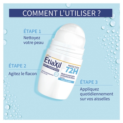 Etiaxil Déodorant Anti-Transpirant Protection 72H Roll-On Lot de 2 x 50 ml