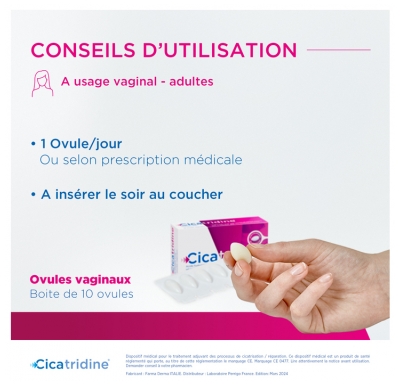 Cicatridine 10 Ovules Vaginaux