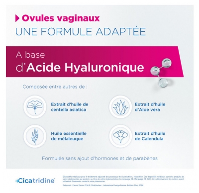 Cicatridine 10 Ovules Vaginaux