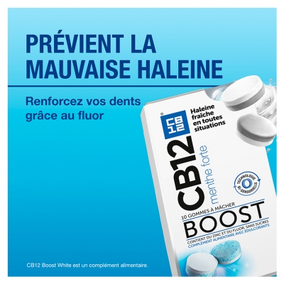 CB12 Boost Strong Mint 10 Gommes à Mâcher