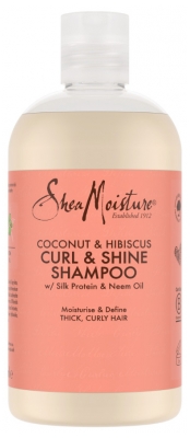 SheaMoisture Kokosriekstu un Hibiska Cirtaino un Spīduma Šampūns 384 ml