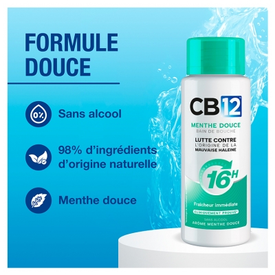 CB12 Mild Mint 12 Heures Bain de Bouche 250 ml