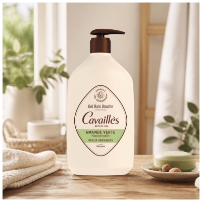 Cavaillès Gel Bain Douche Peaux Sensibles Amande Verte 1 L