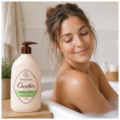 Cavaillès Gel Bain Douche Peaux Sensibles Amande Verte 1 L