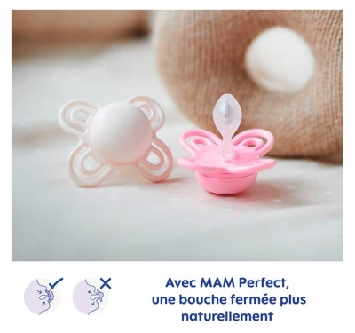 MAM 2 Sucettes Perfect Nuit 2-6 Mois - Modèle : Lapin et Lune