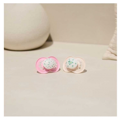 MAM 2 Sucettes Original Classique 18 Mois et + - Modèle : Pois Roses et Fleurs Bleues