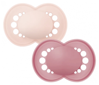 MAM 2 Soothers Original Tendance 18 Months and + - Colour: Pink and Raspberry