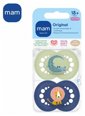 MAM 2 Nappar Original Djur 18 Månader och Äldre - Modell: Krokodil och lejon
