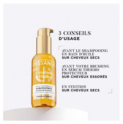 Dessange Extrême 3 Huiles Huile Universelle Sublimatrice Cheveux Ternes 110 ml