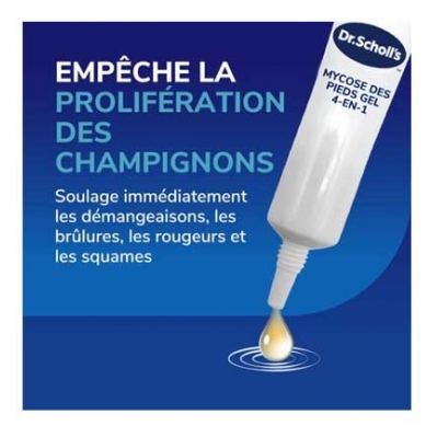Scholl Traitement Mycose des Pieds Gel 4en1 10 ml