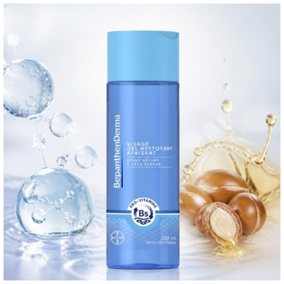 Bepanthen Derma Visage Gel Nettoyant Apaisant Peaux Sèches à Très Sèches 200 ml