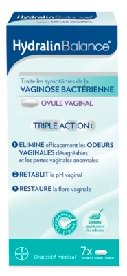 Hydralin Balance Ovule Vaginal Contre Vaginose Bactérienne Triple Action 7 Ovules