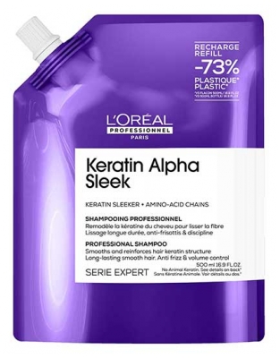 L'Oréal Professionnel Keratin Alpha Sleek Șampon Profesional Eco-Recharge 500 ml