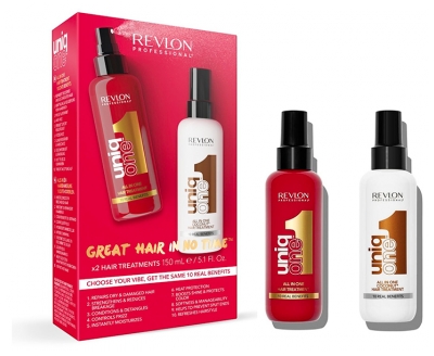 Revlon Professional UniqOne Traitement Capillaire Tout-En-Un 150 ml + Traitement Capillaire Tout-En-Un Parfumé Coconut 150 ml