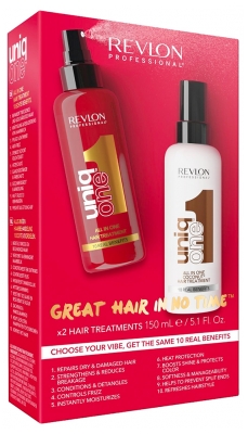 Revlon Professional UniqOne Traitement Capillaire Tout-En-Un 150 ml + Traitement Capillaire Tout-En-Un Parfumé Coconut 150 ml