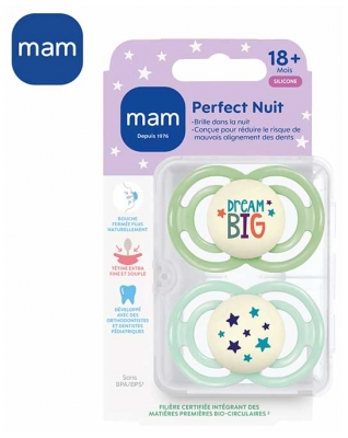MAM 2 Nappar Perfect Natt Trendig 18 Månader och + - Modell: Blå