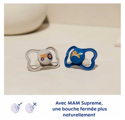 MAM 2 Sucettes Supreme 6 Mois et + - Modèle : Mouton et Oiseau