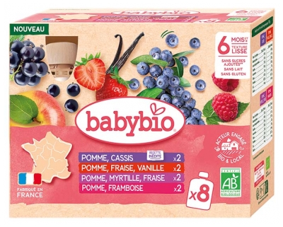 Babybio Multiparfums 6 Månader och + Ekologisk 8 Påsar à 90 g