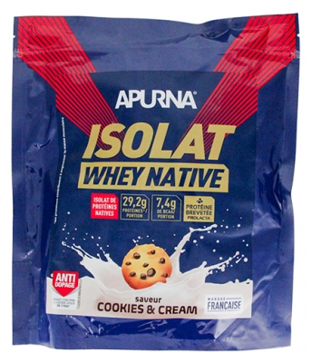 Apurna Isolat Whey Native 720 g - Saveur : Cookies & Cream