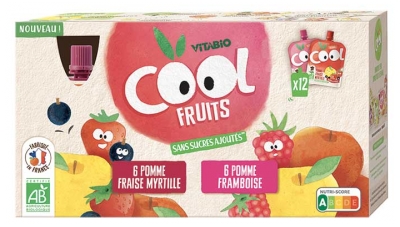 Vitabio Cool Fruits Multiparfums 2 Recettes Bio 12 Gourdes de 90 g