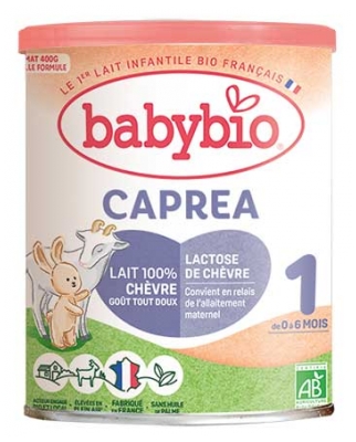 Babybio Caprea 1 au Lait de Chèvre de 0 à 6 Mois Bio 400 g