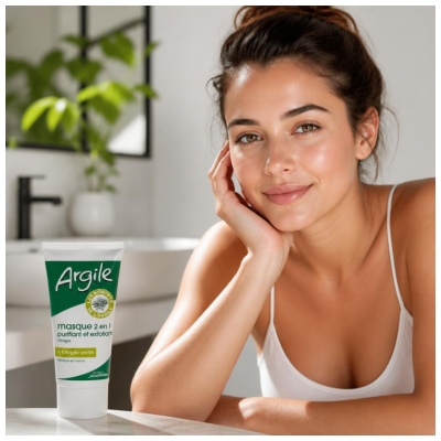 Juvaflorine Argile Masque 2 v 1 Čisticí a exfoliační maska se zeleným jílem 70 g