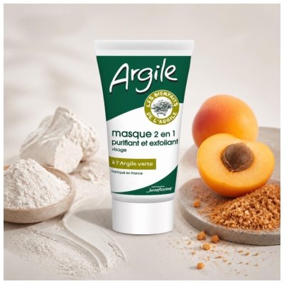 Juvaflorine Argile Masque 2 v 1 Čisticí a exfoliační maska se zeleným jílem 70 g