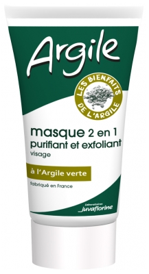 Juvaflorine Klei 2 in 1 Reinigend en Exfoliërend Masker met Groene Klei 70 g