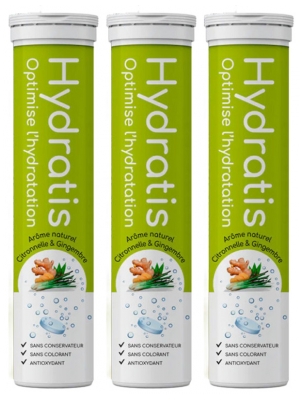Hydratis Lote de 3 x 20 Pastilhas Efervescentes - Aroma: Limão Gengibre
