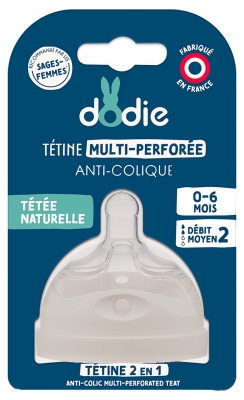 Dodie Multi-Perforeret Anti-Kolik Suttetud Medium Flow 0-6 Måneder