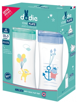 Dodie Sensation+ 330ml Flow 3 2 Baby Bottles