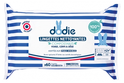 Dodie Kompostoituvan Puhdistusliinat 60 Suurta Liinaa