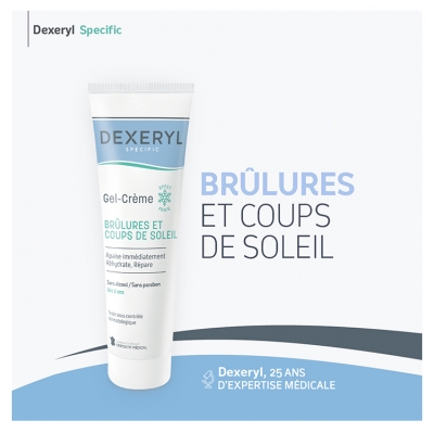 Dexeryl Gel-Crème Brûlures et Coups de Soleil Effet Froid 150 g