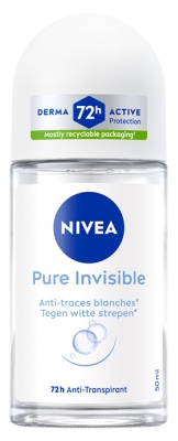 Nivea Pure Invisible Antiperspirant Deodorant 72H Roll-On 50 ml