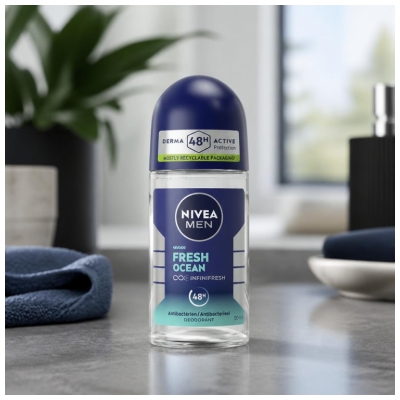 Nivea Men Fresh Ocean Déodorant Antibactérien 48H Roll-On 50 ml