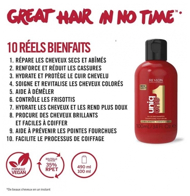Revlon Professional UniqOne Shampoing Tout-En-Un 100 ml + Traitement Capillaire Tout-En-Un 150 ml