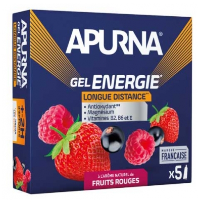 Apurna Gel Énergie Longue Distance 5 x 35 g - Arôme : Fruits Rouges