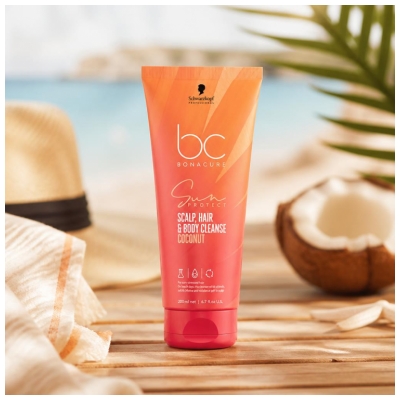 Schwarzkopf Bonacure Sun Protect Gel Lavant Corps Cheveux et Cuir Chevelu 200 ml