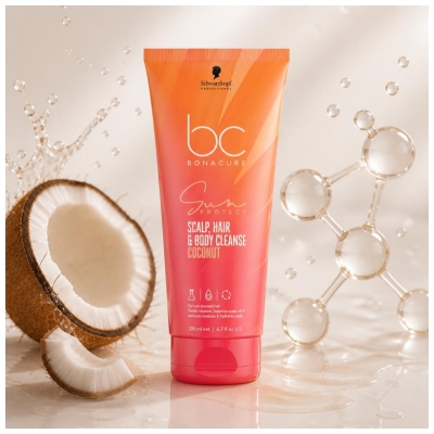 Schwarzkopf Bonacure Sun Protect Gel Lavant Corps Cheveux et Cuir Chevelu 200 ml