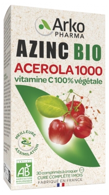 Arkopharma Azinc Acerola 1000 Organic 30 Kauwtabletten