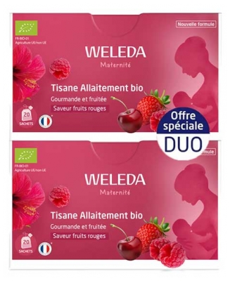 Weleda Maternité Bio bylinný čaj na podporu kojení s příchutí červeného ovoce, sada 2 x 20 sáčků