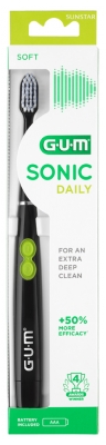 GUM Sonic Daily Blød Tandbørste - Farve: Sort
