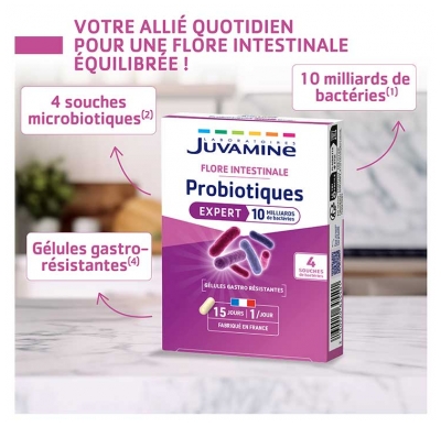 Juvamine Probiotiques Expert Flore Intestinale 15 Gélules