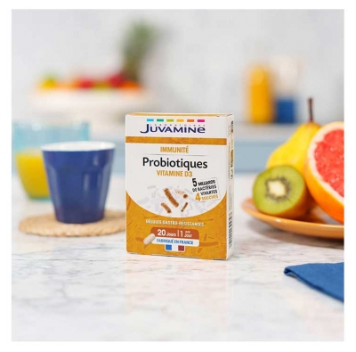 Juvamine Probiotics Vitamin D3 Immunity 20 Capsules
