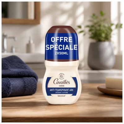 Cavaillès Homme Anti-Transpirant 48H Roll-On Lot de 2 x 150 ml