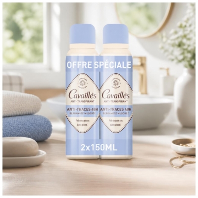 Rogé Cavaillès Absorb+ 48H Deodorant Anti-Marks Spray 2 x 150ml