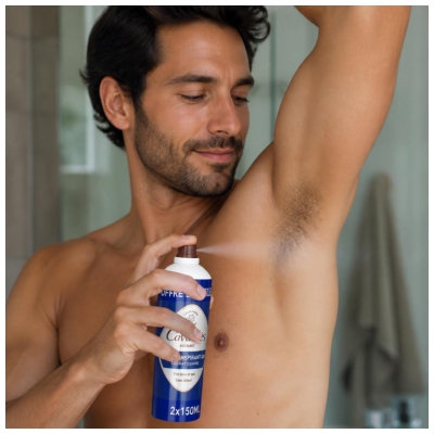 Cavaillès Absorb+ 48H Miesten Antiperspiranttisuihke 2 x 150 ml erä