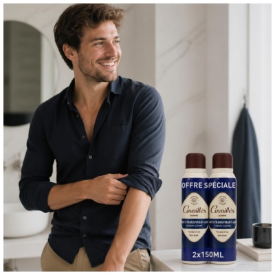 Rogé Cavaillès Desodorante Absorb+ Hombre 48H Lote de 2 x 150 ml